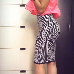 Black and White Warrior Skirt